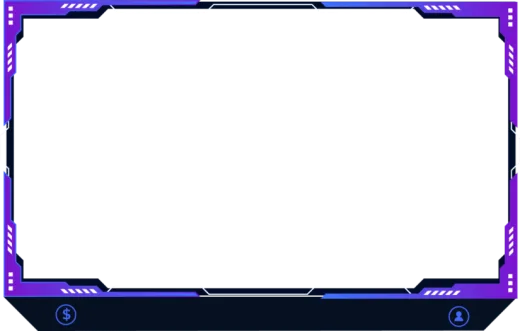 a purple and black frame with a white background