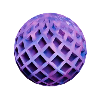 a purple crystal ball on a white background