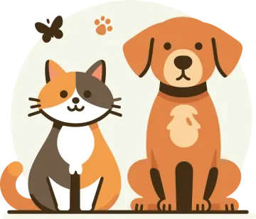 a cat and dog sitting side by side