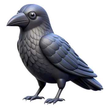 a black raven bird on a white background