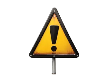 a warning sign on a white background
