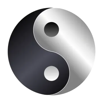the yin symbol in black and white