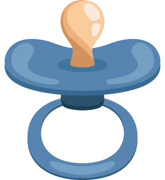 a blue pacor with a wooden handle