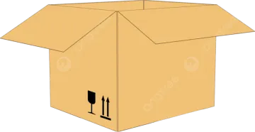 a cardboard box with the lid open
