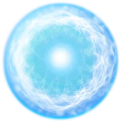 a blue sphere with white lines in the center