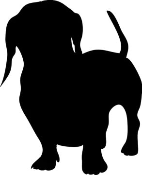 a black and white silhouette of a dog