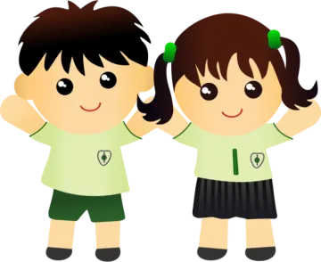 a boy and girl in school uniforms