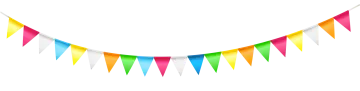 colorful bunting flags on a white background