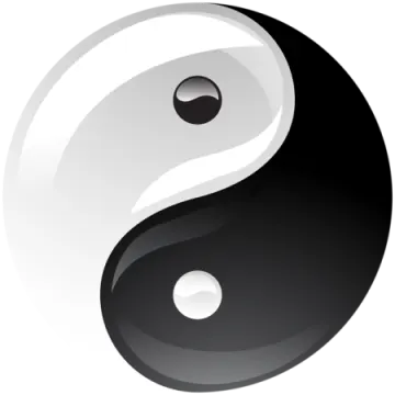 a black and white yin symbol