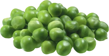 green peas on a white background