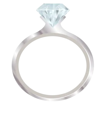 a diamond ring on a white background