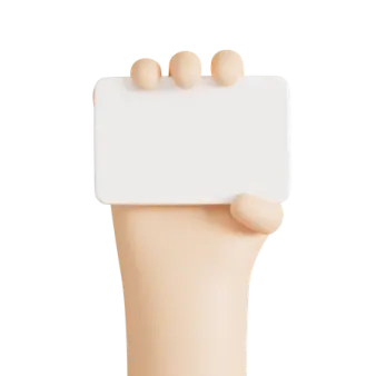 a hand holding a blank card