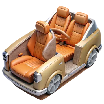 an image of a car with orange leather seats
