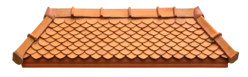 the roof of a house with a tiled roof