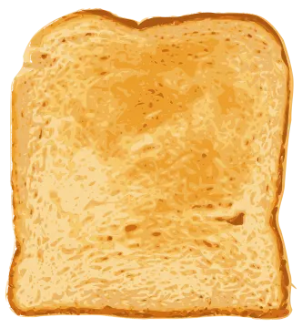 a piece of bread on a white background