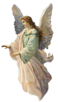 a painting of an angel with wings
