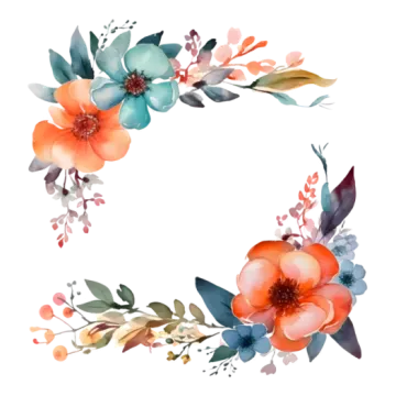 a watercolor floral wreath on a white background