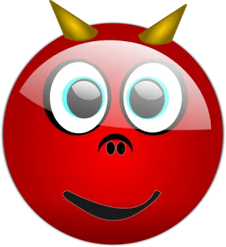 a red ball with horns and horns on it