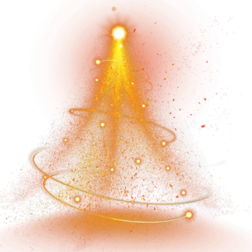 a christmas tree made out of gold particles