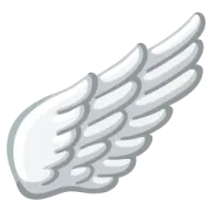 a white angel wings icon