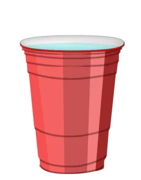 a red plastic cup
