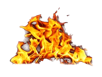 a pile of fire on a white background