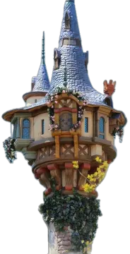a tree house with flowers growing out of it
