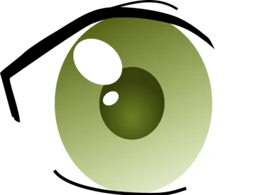 an eye with a green pupil