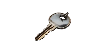 a key on a white background