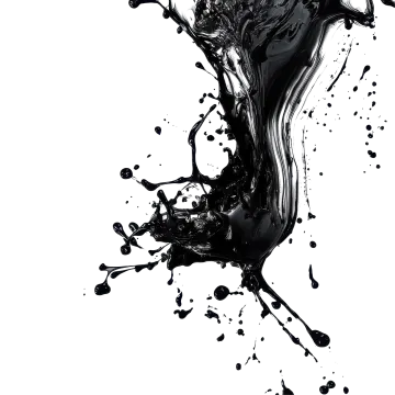 a splash of black paint on white background