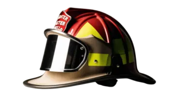 a firefighter's helmet on a white background