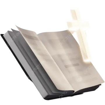 an open bible with a cross on it