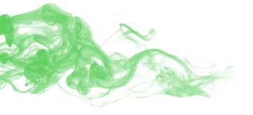 green smoke on a white background