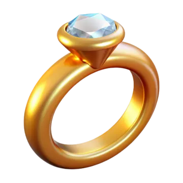 a gold ring with a diamond on top