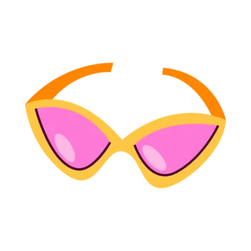 a pair of yellow and pink sunglasses