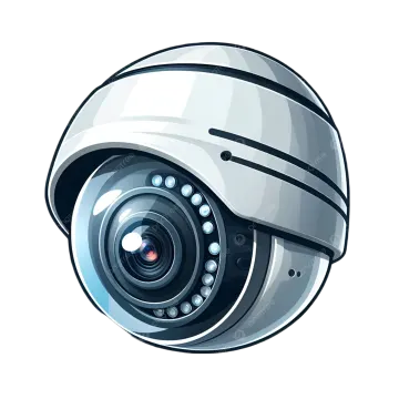 a security camera on a white background