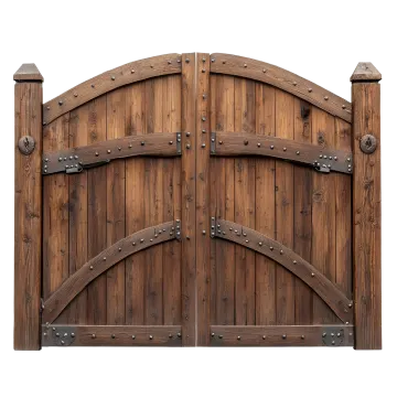 a close up view of a wooden gate