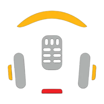 a microphone with headphones on it