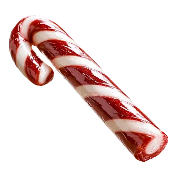 the candy is red and white