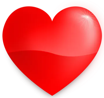 a red heart on a white background