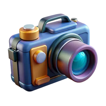 a camera with a lens on it