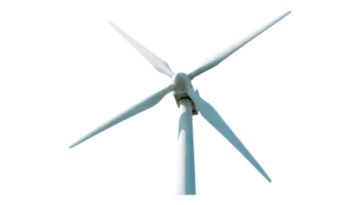 a wind turbine on a white background