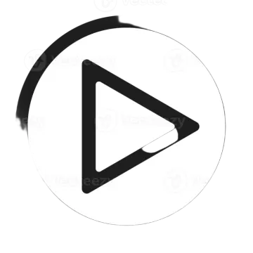 a black and white play button icon