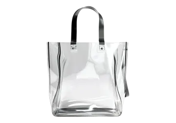 a clear tote bag on a white background