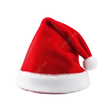 a red santa hat on a white background