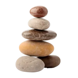a stack of stones on a white background