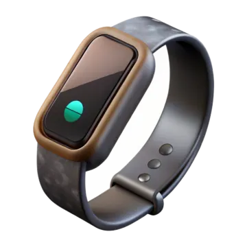 an image of a smart watch with a leather band