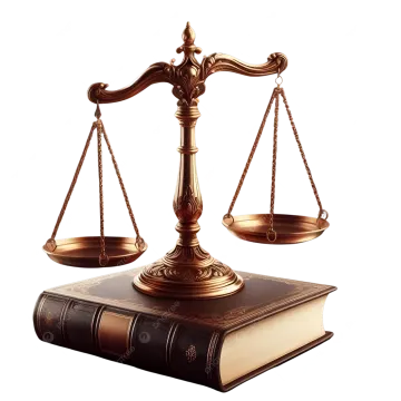 the scales of justice on a book