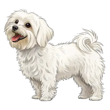 a small white dog standing on a white background