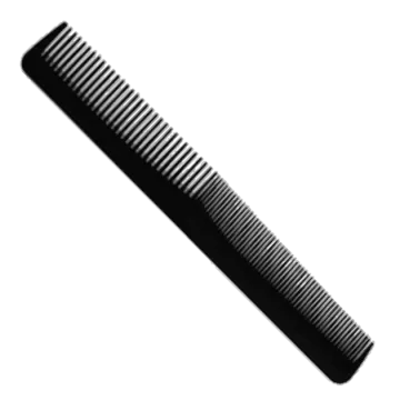a black comb on a white background
